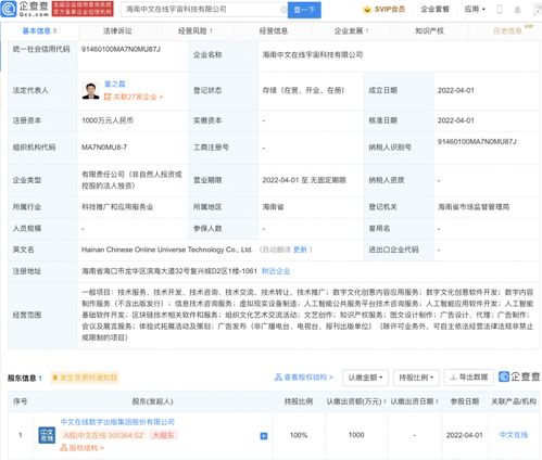 中文在线在海南成立宇宙科技公司，布局区块链技术与服务